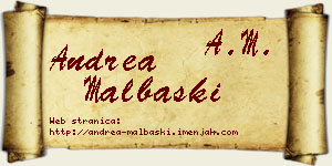 Andrea Malbaški vizit kartica